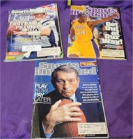 3 DIFFERENT COVER SPORTS ILLUSTRATED MAGAZINES