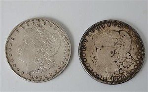 - 1880 & 1886 Morgan Silver Dollars