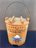 Handpainted Wooden Japanese Water Bucket