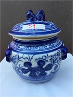 Foo Dog Handpainted Thai Porcelain Jar
