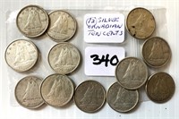12 Silver Canadian Ten Cents Coins