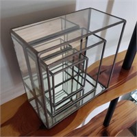 Set of Signed FarberGlass Mirrored Boxes #80