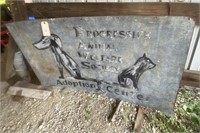 OLD HAND PAINTED SIGN METAL SIGN SEE DESC