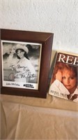 Reba McEntire book with Reba McEntire framed