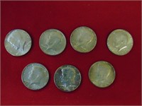 (1) 7 total Kennedy Half Dollars 1964,1965,1967