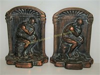 Cast Metal "Thinker" Bookends