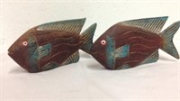 pair of wooden fish