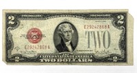 Series of 1928 G Two Dollar Red Seal Note