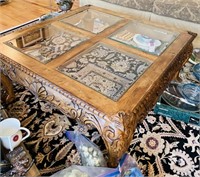 WOODEN COFFEE TABLE 39D X 39W X 19H