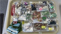 Tray lot of costume jewelry - necklaces, earrings,
