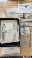 WWII US sailor sketches, sketchbooks, drawings,