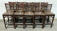 (10) Wooden Bar Stools