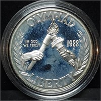 1988 S US Olympic Proof Silver Dollar in Capsule