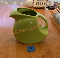 Fiestaware, pitcher, and large plate