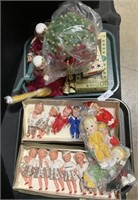 Vintage Christmas Decor, Porcelain Dolls.
