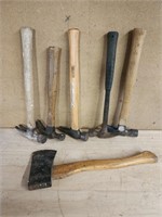 Various hammers and hatchet