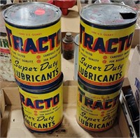 4 TRACTO SUPER DUTY LUBRICANTS TIN CANS