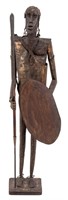 African Style Warrior Metal Sculpture