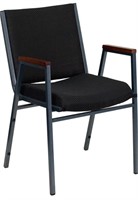 Heavy Duty Black Dot Fabric Stack Chair with Arms