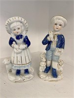Blue/White Boy & Girl Figurines