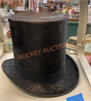 Antique beaver top hat, made by Smedley brothers