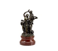 FRENCH BRONZE SCULPTURE ON MARBLE BASE