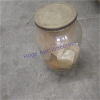Homemade soap in gallon jar