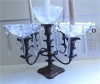 Lot #4919 - Four arm plated silver candelabra