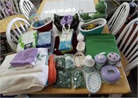 Large Lot Of Bathroom Decor And Towels