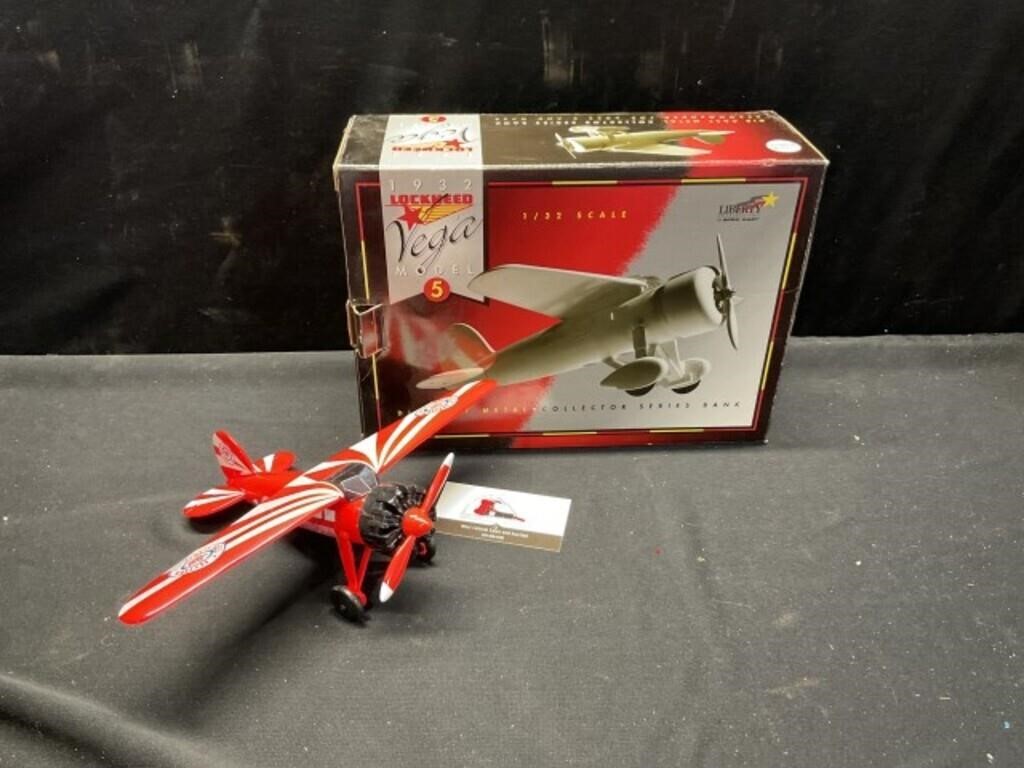 Diecast Red Crown Gasoline Lockheed Vega Plane