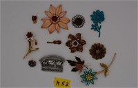 53K: (12) pins/costume jewelry