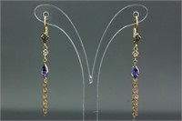 14kt Gold Tanzanite & Diamond Earrings CRV $1350