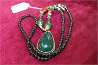Necklace w/ green pendant