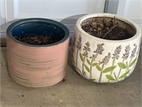 (2) Glazed Ceramic Planters