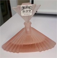 Art deco style rose colored perfume bottle &