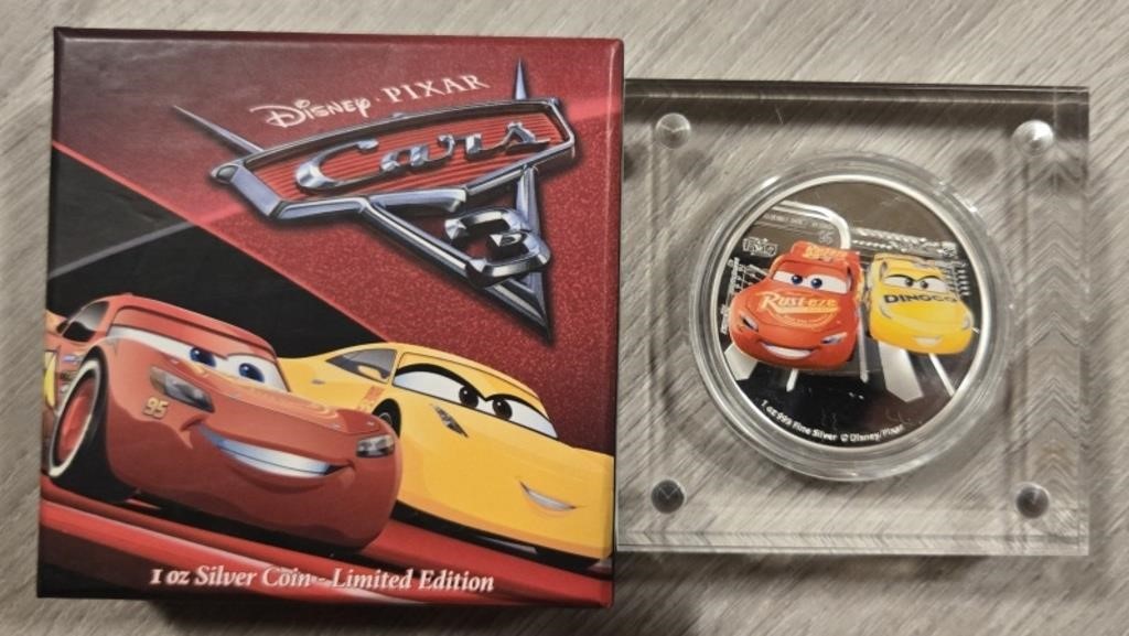 One Ounce Cars 3 Silver Round