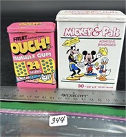 Vintage Mickey Mouse and BandAid Gum Tins