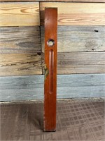 Antique 30in Stanley Walnut & Brass Level