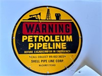 Warning Petroleum Pipeline Sign