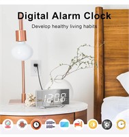 ($29) Alarm Clocks for Bedroom Silver CR1018i
