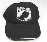 2 NEW Adjustable POW/MIA Black Ball Caps