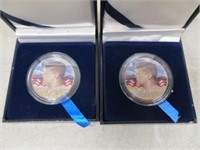 1965 & 1967 40% Silver JFK Colorized Half Dollars