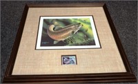 Ed Philpot S/N Rainbow Trout Print - '83 MN Stamp