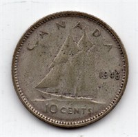 1946 Canada 10 Cent Silver Coin