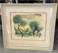 25x22.5in Signed Framed R.York Wilson Watercolor