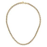 14K Two-tone Polished Fancy Link Necklace