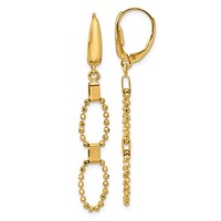 14Kt Beaded Link Dangle Earrings