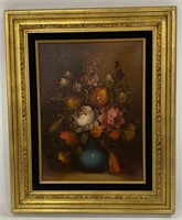 (I) Preston Floral Artwork with Wooden Frame