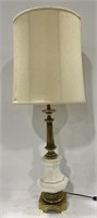 (G) Stiffel Brass and White Porcelain Lamp with