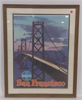 (I) Framed Santa Fe San Francisco Poster. 27" x